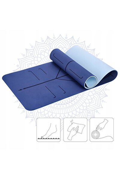 HMS Saltea de yoga albastră YOGA pentru exerciții Pilates + Husă