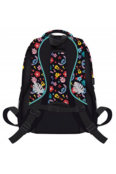 NO BRAND Ghiozdan școlar 4 compartimente BPL58 STITCH BLACK ALOHA, 22L, 780G,...