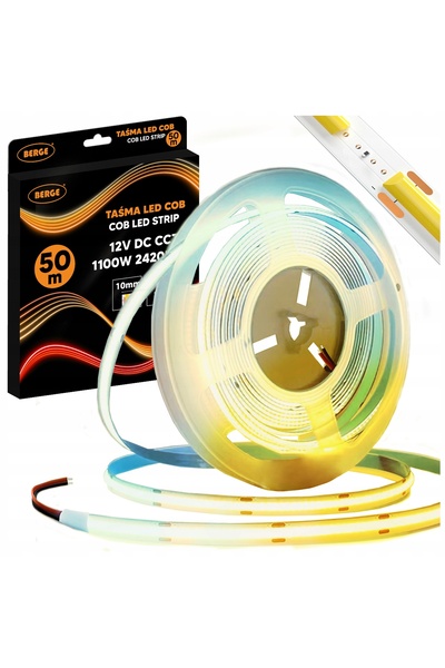 NO BRAND Bandă luminoasă LED COB tip neon, 12V, 50m rolă mare, CCT 608D, Cald...