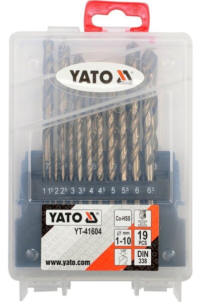 yato Burghie metalice CO-HSS, set 19 bucăți, 1-10mm