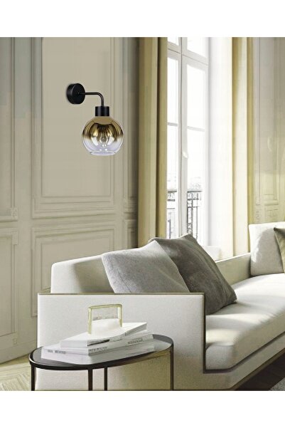 NO BRAND Lampa de perete Lady, negru, 1X40W, E27, abajur auriu