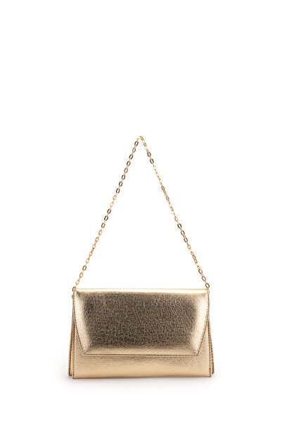 minebag Envelope Cover Thin Women's Shoulder Bag Atlas Gold Patent Leather