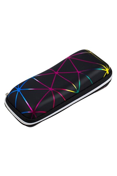 Zâna Casei Rectangular Black Hard Case with Colorful Lines Foil Pattern for S...