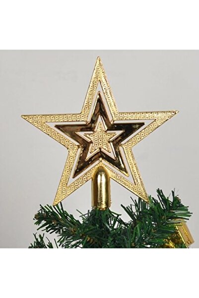 Generic Christmas Tree Topper Star 1pcs 9.5 CM Golden Glitter Ornaments Decor...