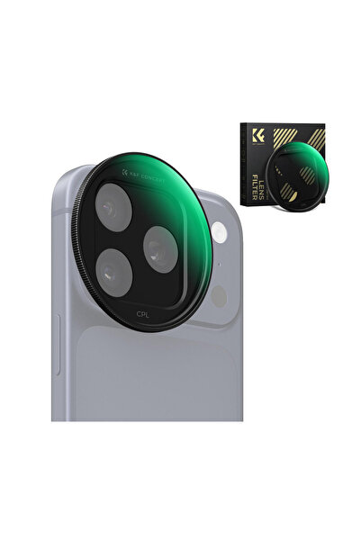 K&F CONCEPT iPhone 17 Pro ve Pro Max için CPL Filtre (Black)