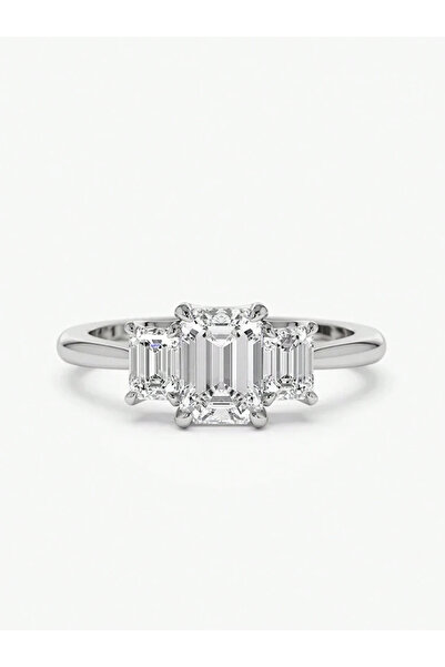 Choice1 6 Silver 925 Sterling Silver Gorgeous Shiny Rectangle Zircon Ring For...