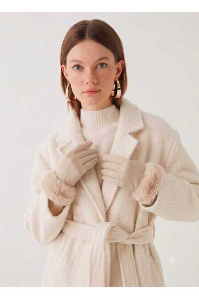 LC Waikiki Lcw Accessories Ecru Fur Women's Gloves