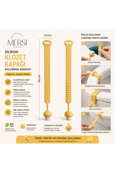 Mersi SHOP Silicone Toilet Seat Lifting Device Hygienic Toilet Handle Flexibl...