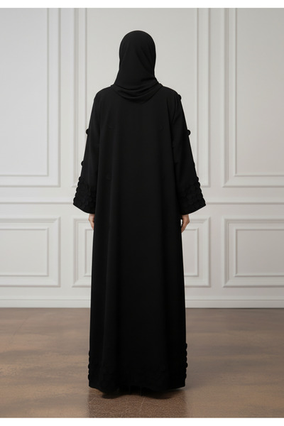 Nukhbaa Raised Circle Textured Abaya | Nida Fabric