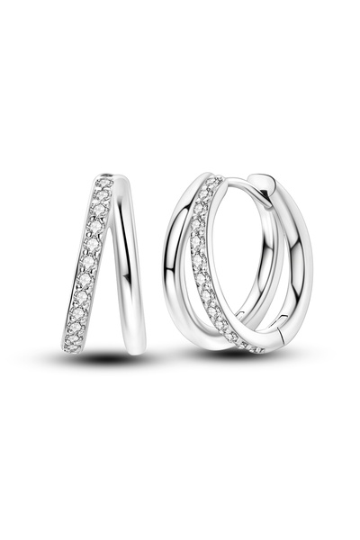Choice8 KTE228 Woman Earring 925 Sterling Silver Original Hoop Earring Round ...