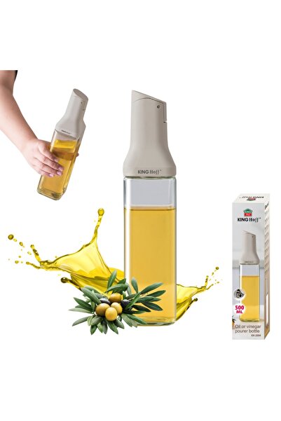 Kinghoff STICLĂ DE STICLĂ 500ml CU DOZATOR PENTRU OțET ȘI ULEI DE MĂSLINE KH-...