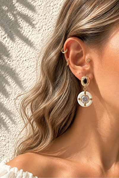 Okko Store White Enamel Earrings