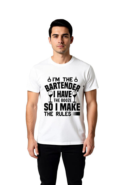 PayBuy Bar Tender Rule Warning Text Printed Men's T-Shirt