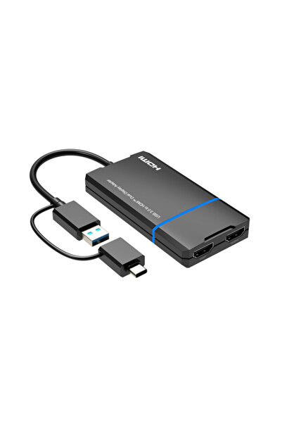 MicroConnect USB-C/A 2 în 1 HDMI Splitter 2x