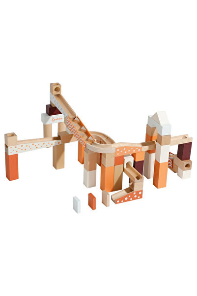 OEM Set piste cu bile din lemn - 80 piese pentru construcții creative și joc ...