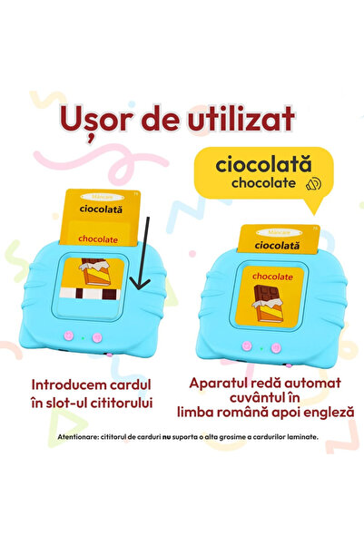 OEM Cititor audio de carduri bilingv - Română & Engleză Albastru (224 carduri / 448 cuvinte)
