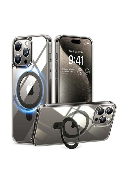 TORRAS Husă pentru iPhone 15 Pro Max, Seria Ostand MagSafe, transparentă - tr...