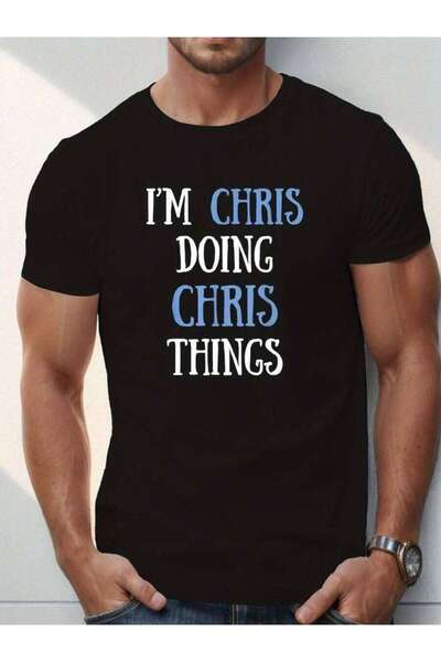 NOURAM Men'S "I'm Doing Things" Graphic T-Shirt Black Blue Lettering, Retro R...