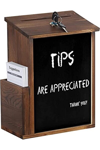 WISFOR Comment Ballot Box: Rustic Wooden Wall Mounted Donation Ballot Box wit...