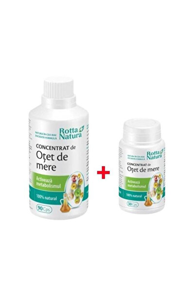 Rotta Natura Pachet - Concentrat Otet de Mere Rotta Natura, 90 + 30 capsule