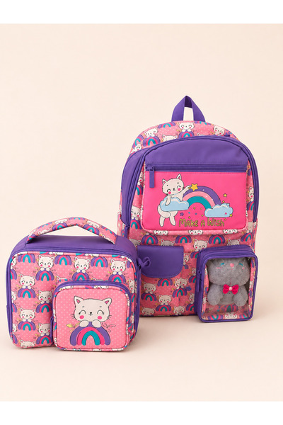 ELATAE Girl's 2-Piece School Bag Set Orthopedic Multi-Compartment Primary Sch...