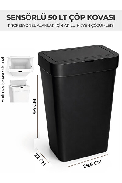 ESTİKO Slim Sensörlü Çöp Kovası 50 Litre