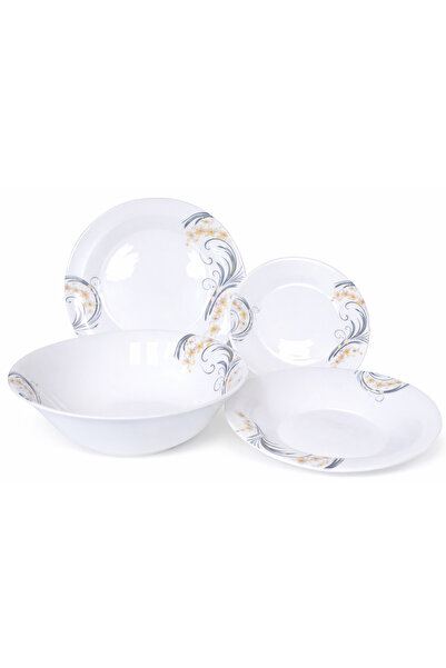 Luminarc Set de masă rotund din porțelan Opal, 19 piese, roz-gri