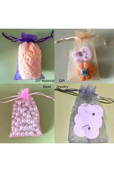 HXD Zoomlion 100PCS Sheer Organza Gift Bags with Drawstring – 4 x 7 Inch Jewelry Favor Pouches, Wedding Party Candy Treat Bags, Festival Gift Bags & Fruit Protection Mesh Bags, White & Pink