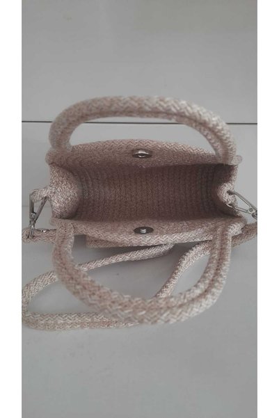 MTG JÜT TASARIM Menekşe Model Bag Jute Rope Strap Stylish Use Crossbody Bag