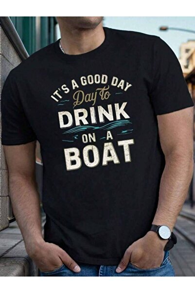23ERVA IT'S GOOD DAY TO DRINK ON A BOAT, Spring, Summer And Autumn, Men's Rou...