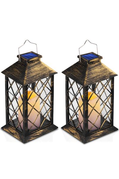Lumiled 2x Lampă solară de grădină LED, Felinar vertical LIRIO 2 IP44, Felina...