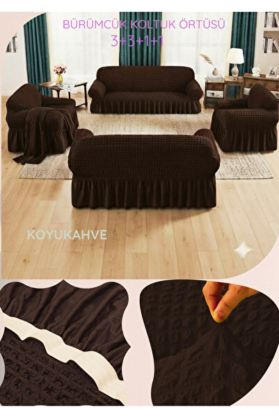 Uy Style Bürümcük Elastic Sofa Cover Set 3+3+1+1