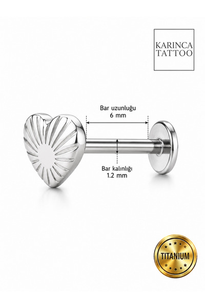 Karınca Piercing Deniz Kalp Titanyum Piercing Premium Helix Burun Conch Flat Kulak Tragus Küpe