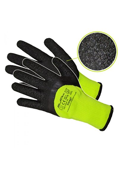 art.mas Mănuși de protecție Artmas, latex, galben neon-negru, set 12 perechi