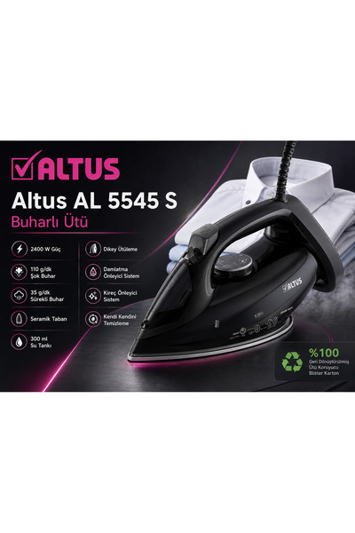 Altus 5545 S 2400 W Seramik Tabanlı Buharlı Ütü