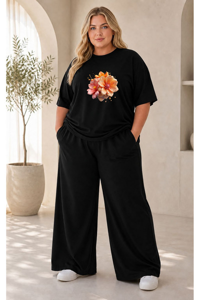 Prekarya design Women's Plus Size Premium Oversize Cotton 2-Piece Tracksuit S...