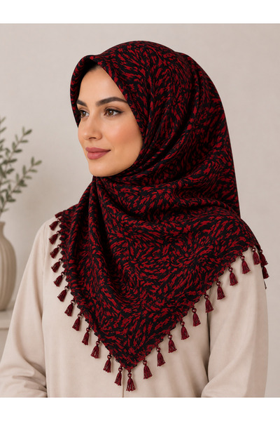 BUTİKBEGENN 110-110 CM Kaliteli Yüzde 95 Pamuk Sökme Boncuklu Yazma