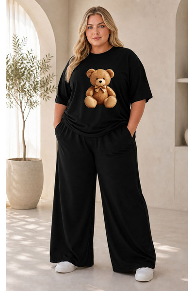 Pink Sky Women's Plus Size Premium Oversize Cotton 2-Piece Tracksuit Set Casu...