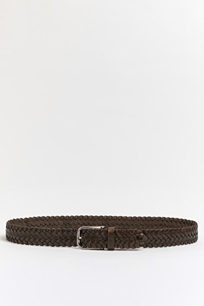 Faruk balkanas Genuine Knitted Leather Buckle Belt
