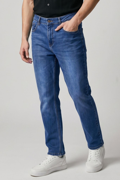R&B Washed Slim Fit Jeans with Button Closure