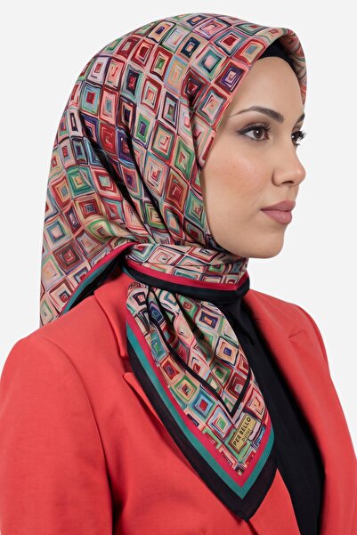 hadiora Women's Fuchsia Green Geometric Patterned Stitched Writing Cotton Cas...