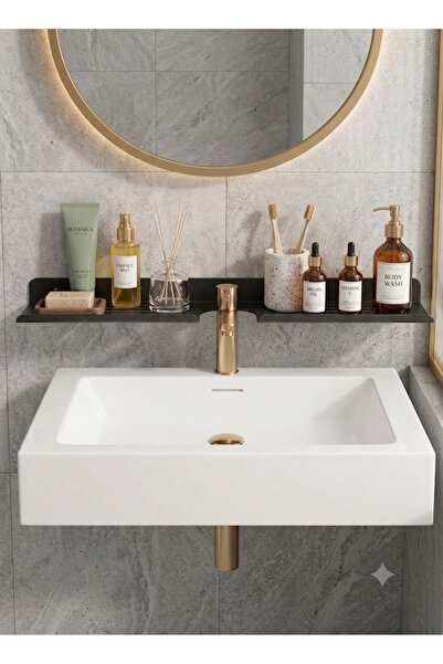 EVA METAL TASARIM Çok Amaçlı Lavabo Üzeri Düzenleyici, Banyo Rafı, Raf 60 Cm