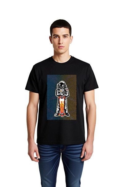 PayBuy Men's Astronaut Skateboard Printed T-Shirt 100% Cotton Relaxed Fit Thi...