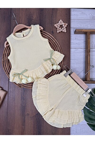 my petit panda Muslin Fabric Summer Girl's Set with Tulip Flower Accessories ...