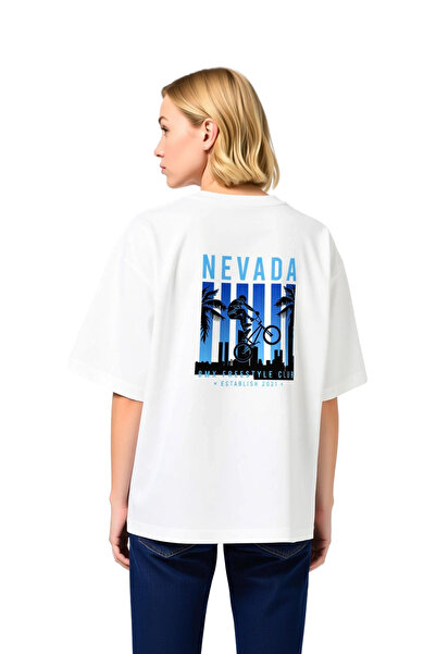 PayBuy تي شيرت نسائي كبير الحجم مطبوع عليه Nevada BMX Freestyle 2021