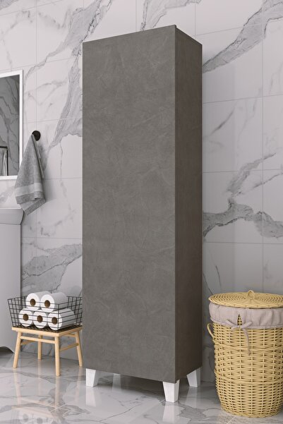PROMODÜL Çok Amaçlı Kapaklı Banyo Dolabı - Yüksek Raflı, Dar Alanlara Uyumlu ...