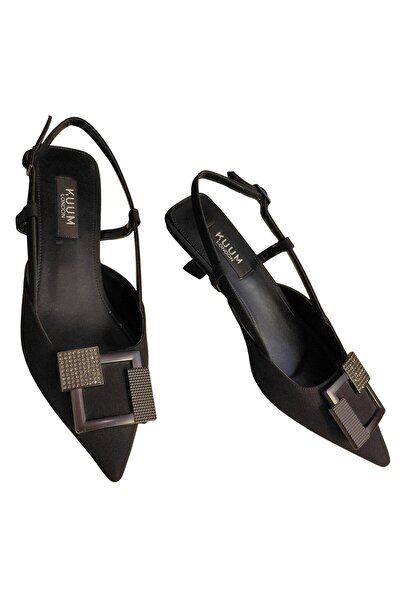 Kuum K712015 Women's Mini Heeled Open-Back Evening Dress Shoes