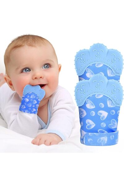 Vicloon 2Pack Silicone Teething Mitt, Soothing Infant Teething Mitten Pain Re...