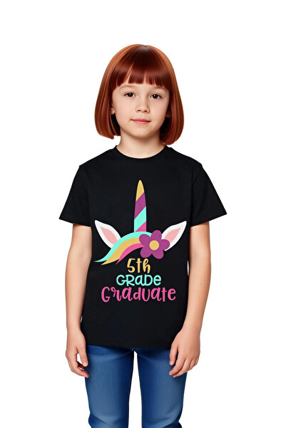 PayBuy Tricou pentru copii cu imprimeu Unicorn pentru absolvire, al 5-lea Săr...