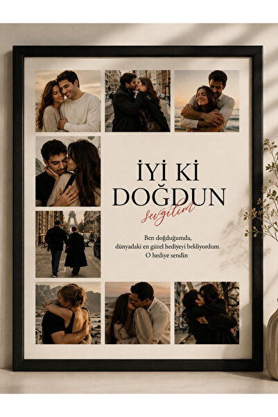 LUNA DİZAYN Sevgiliye Kişiye Özel İyi Ki Doğdun Anlamlı Hediye Çerçeveli Meta...
